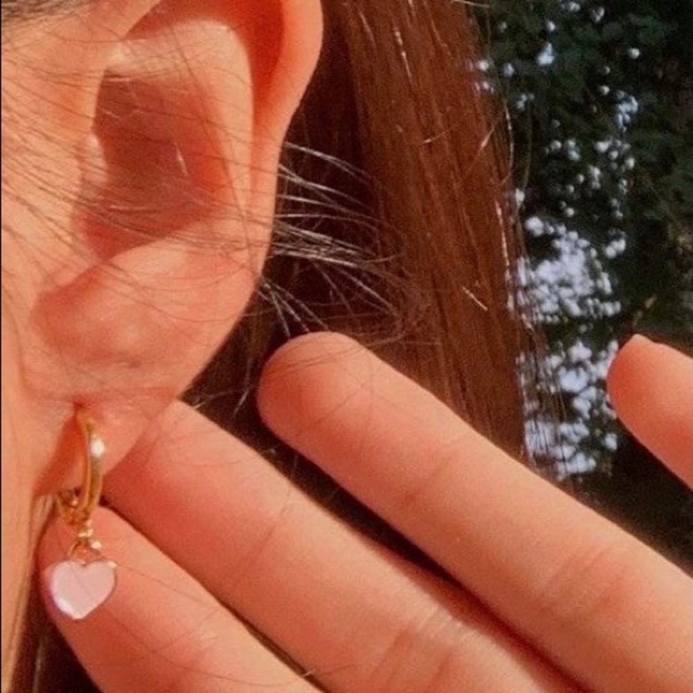 Pink Huggie earrings